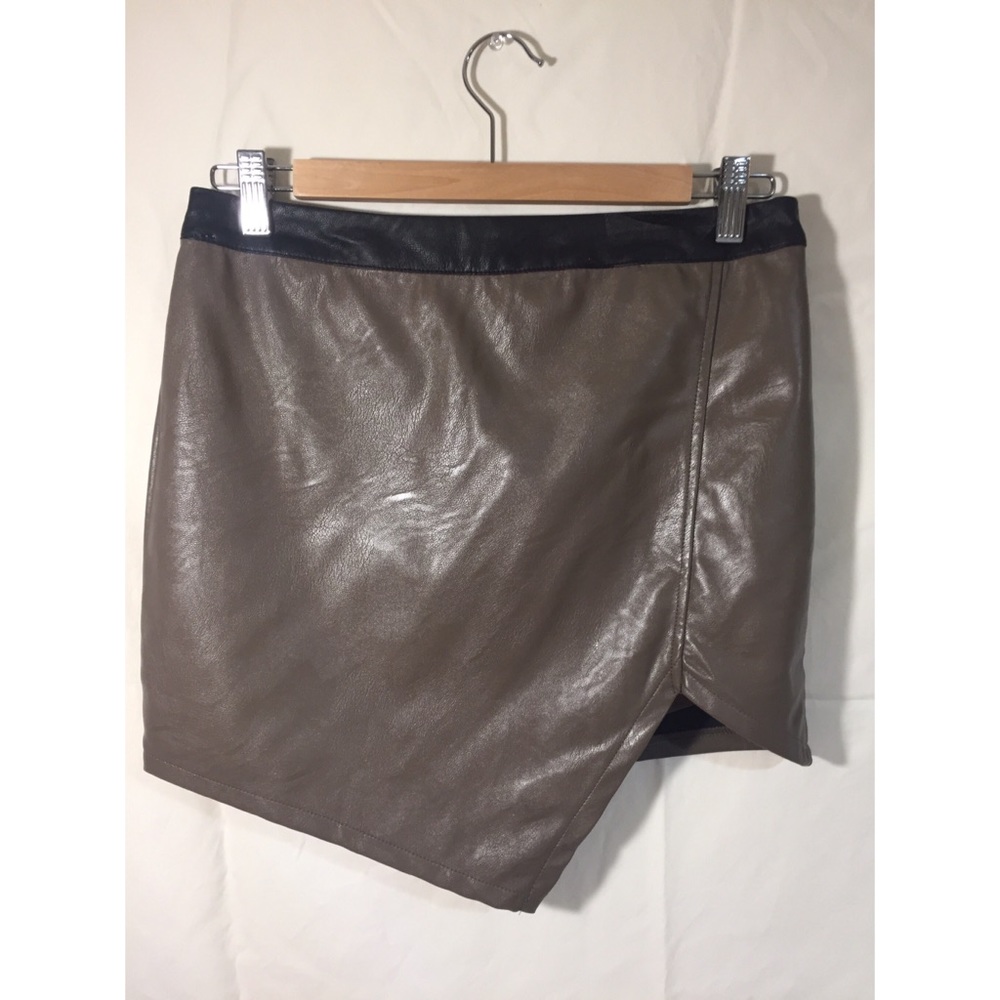 Tan faux leather skit by Ruby and Jenna